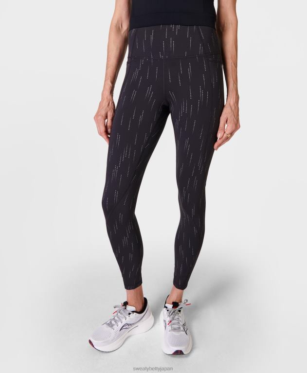 Sweaty Betty 女性 サーマ ブースト 2.0 反射ランニング レギンス L4RHF701 衣類 グレー sb ドット反射プリント