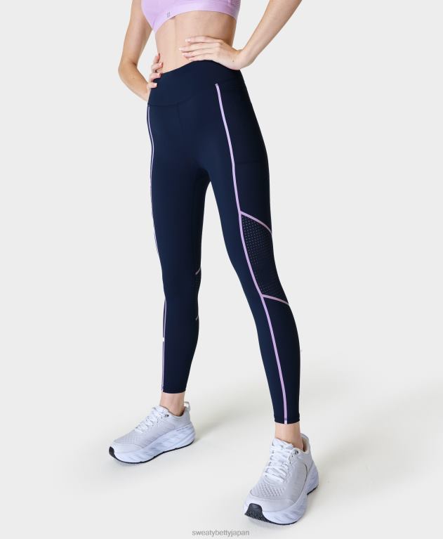 Sweaty Betty 女性 ゼログラビティ ステートメント 7/8 ラン レギンス L4RHF1049 衣類 ネイビーブルー