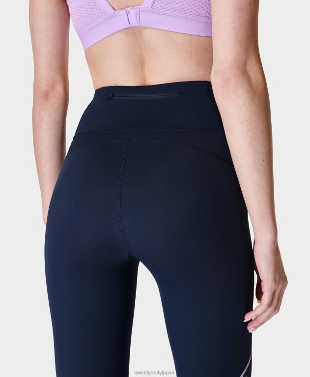 Sweaty Betty 女性 ゼログラビティ ステートメント 7/8 ラン レギンス L4RHF1049 衣類 ネイビーブルー