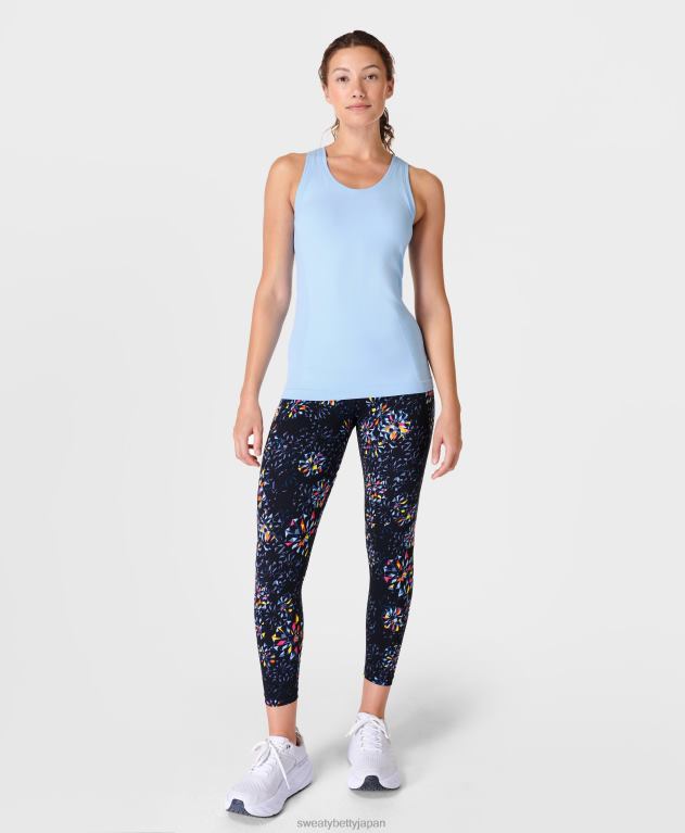 Sweaty Betty 女性 パワー 7/8 ワークアウト レギンス L4RHF10 衣類 ブラックのファセットフラワープリント