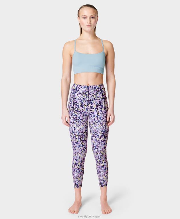 Sweaty Betty 女性 スーパーソフト7/8ヨガレギンス L4RHF114 衣類 パープルフラワーシャドウプリント