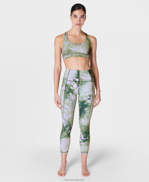 Sweaty Betty 女性 スーパーソフト7/8ヨガレギンス L4RHF116 衣類 グリーンラベンダー草原プリント