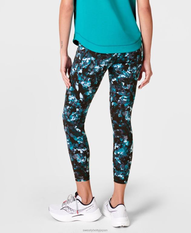 Sweaty Betty 女性 パワー 7/8 ワークアウト レギンス L4RHF11 衣類 ブルーイルミネーションフラワープリント