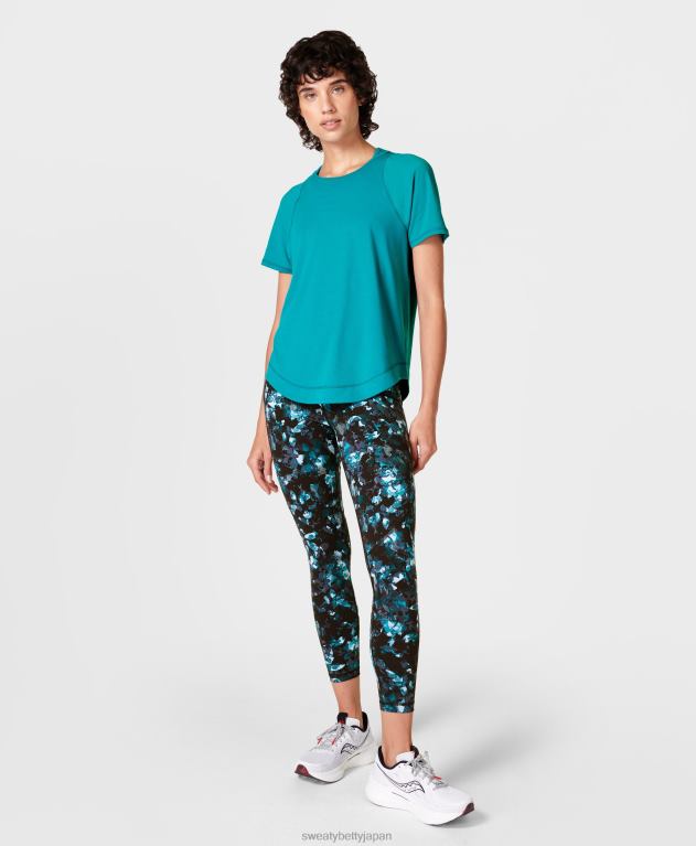 Sweaty Betty 女性 パワー 7/8 ワークアウト レギンス L4RHF11 衣類 ブルーイルミネーションフラワープリント