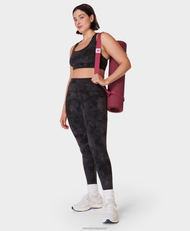 Sweaty Betty 女性 スーパーソフト7/8ヨガレギンス L4RHF127 衣類 ブラックのスプレーダイプリント