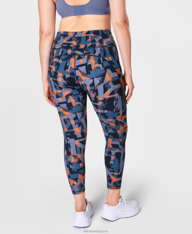 Sweaty Betty 女性 パワー 7/8 ワークアウト レギンス L4RHF13 衣類 ブルースピードジオプリント