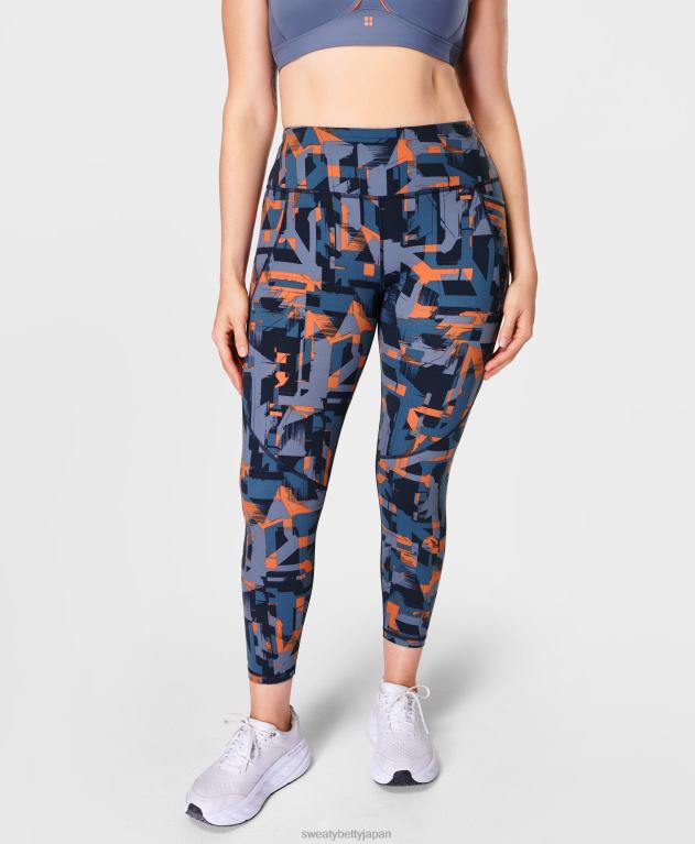 Sweaty Betty 女性 パワー 7/8 ワークアウト レギンス L4RHF13 衣類 ブルースピードジオプリント