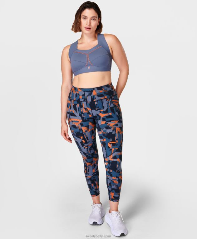 Sweaty Betty 女性 パワー 7/8 ワークアウト レギンス L4RHF13 衣類 ブルースピードジオプリント