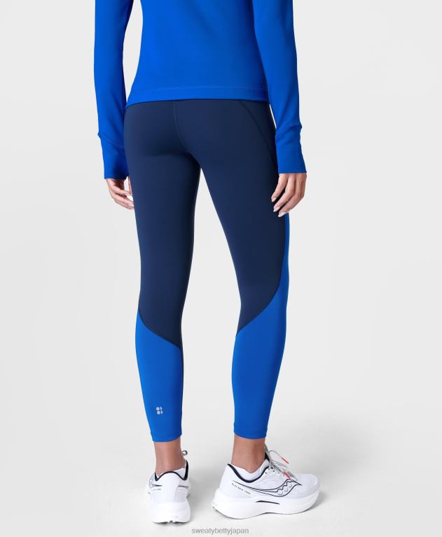 Sweaty Betty 女性 パワー 7/8 ワークアウト カラー カーブ レギンス L4RHF145 衣類 ライトニングブルー/ネイビーブルー