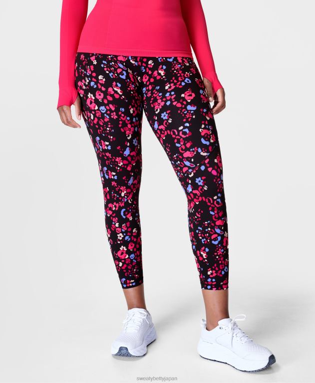 Sweaty Betty 女性 パワー 7/8 ワークアウト レギンス L4RHF14 衣類 ピンクの花柄アニマルプリント