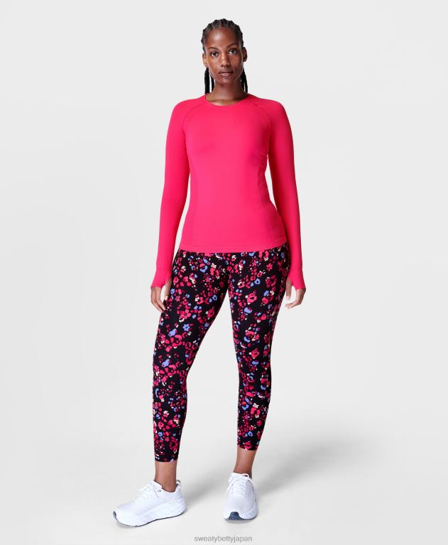 Sweaty Betty 女性 パワー 7/8 ワークアウト レギンス L4RHF14 衣類 ピンクの花柄アニマルプリント