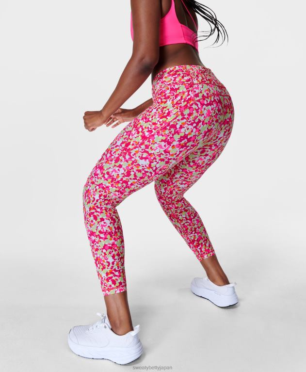 Sweaty Betty 女性 パワー 7/8 ワークアウト レギンス L4RHF15 衣類 ピンクのダブプリント