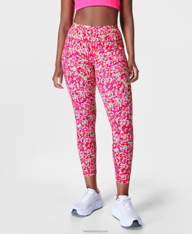 Sweaty Betty 女性 パワー 7/8 ワークアウト レギンス L4RHF15 衣類 ピンクのダブプリント