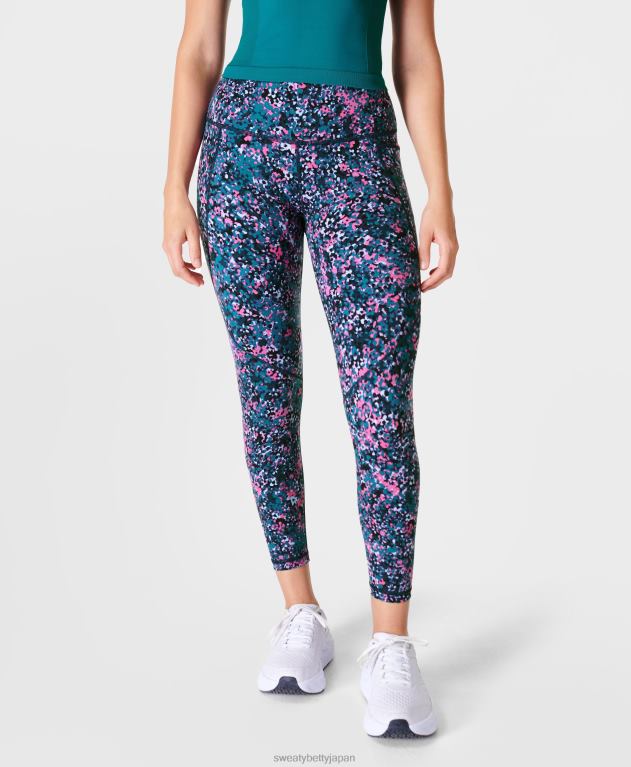 Sweaty Betty 女性 パワー 7/8 ワークアウト レギンス L4RHF19 衣類 ピンクの花びらを散りばめたプリント