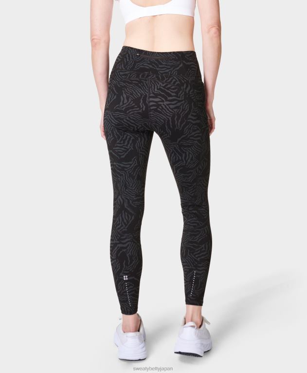 Sweaty Betty 女性 ゼログラビティ 7/8 ランニングレギンス L4RHF208 衣類 グレーのゼブラチェックプリント