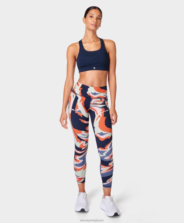 Sweaty Betty 女性 パワー 7/8 ワークアウト レギンス L4RHF21 衣類 ブルーリキッドストームプリント