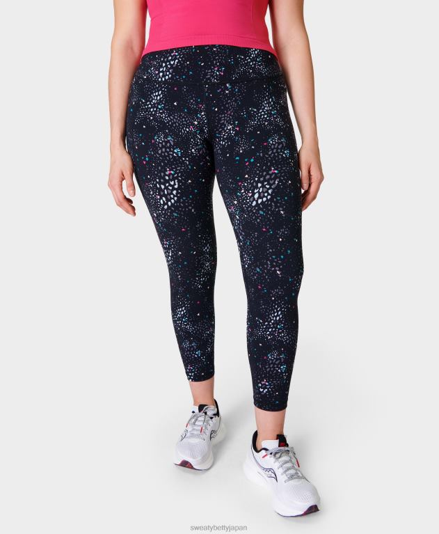 Sweaty Betty 女性 パワー 7/8 ワークアウト レギンス L4RHF22 衣類 グレーのハイブリッドジオプリント