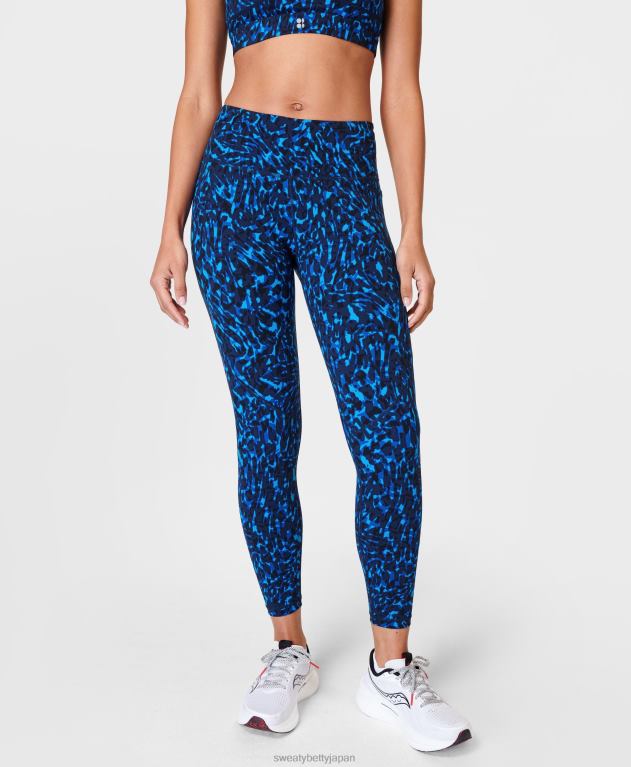 Sweaty Betty 女性 パワー 7/8 ワークアウト レギンス L4RHF23 衣類 ブルーアニマルスワールプリント