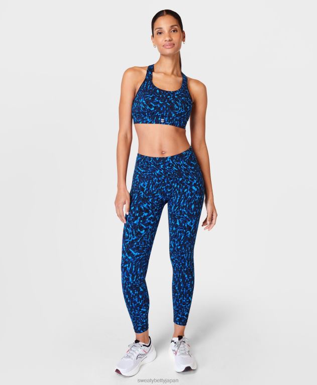 Sweaty Betty 女性 パワー 7/8 ワークアウト レギンス L4RHF23 衣類 ブルーアニマルスワールプリント