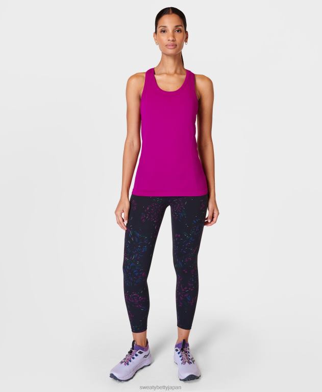 Sweaty Betty 女性 パワー 7/8 ワークアウト レギンス L4RHF27 衣類 黒の花柄ストロークプリント