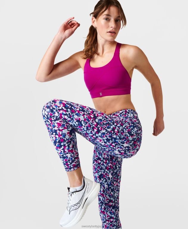 Sweaty Betty 女性 パワー 7/8 ワークアウト レギンス L4RHF28 衣類 マゼンタパープルのダブプリント