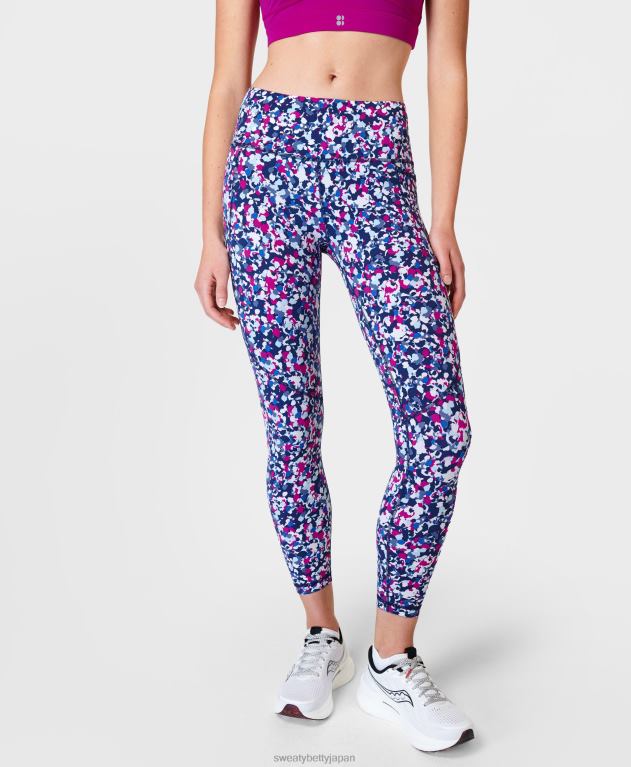 Sweaty Betty 女性 パワー 7/8 ワークアウト レギンス L4RHF28 衣類 マゼンタパープルのダブプリント