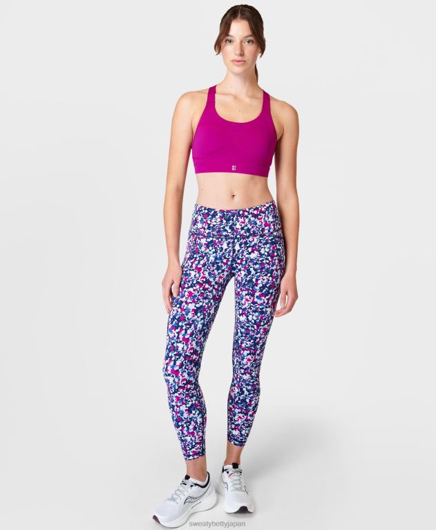 Sweaty Betty 女性 パワー 7/8 ワークアウト レギンス L4RHF28 衣類 マゼンタパープルのダブプリント