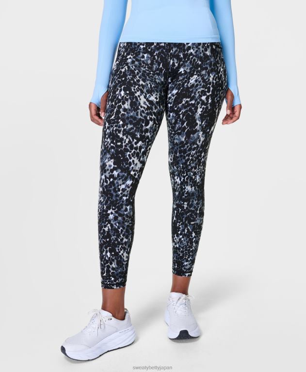 Sweaty Betty 女性 パワー 7/8 ワークアウト レギンス L4RHF36 衣類 グレーのまだらプリント