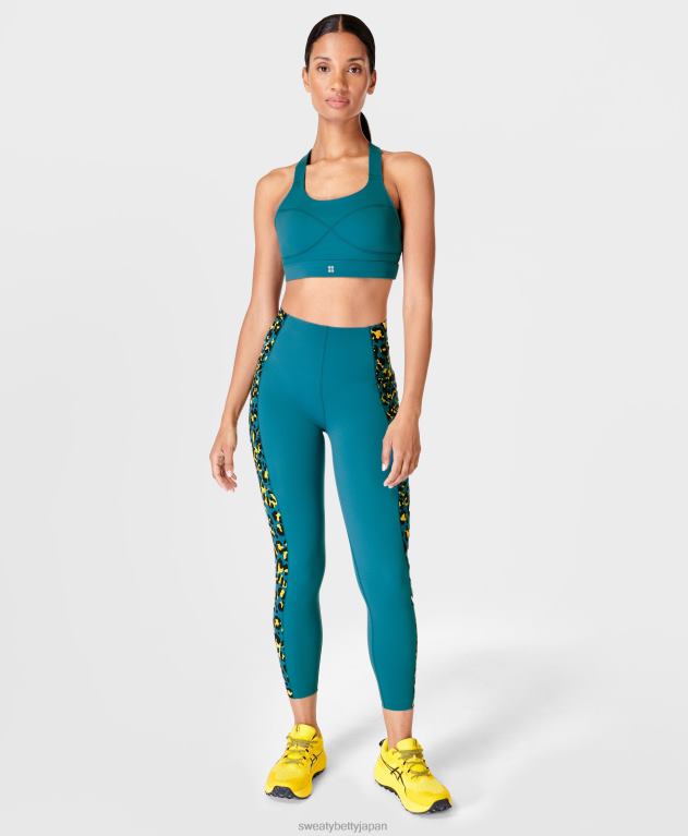 Sweaty Betty 女性 パワー ウルトラスカルプト ハイウエスト 7/8 ワークアウト レギンス カラーブロック L4RHF482 衣類 ブルーピクセルヒョウ柄