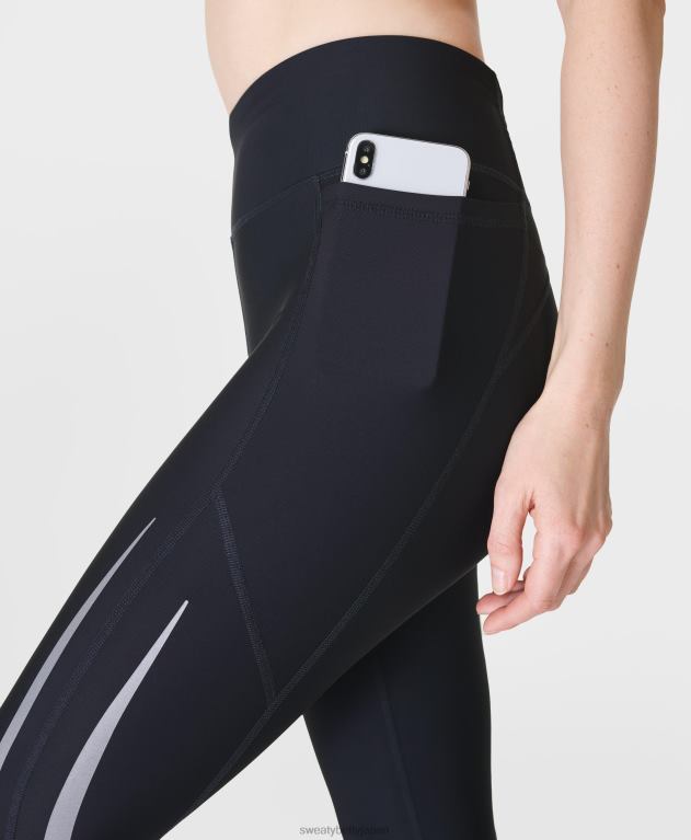 Sweaty Betty 女性 ゼロ グラビティ 7/8 イルミネーション ランニング レギンス L4RHF486 衣類 黒