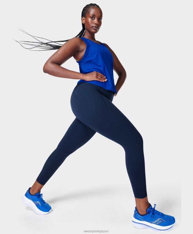 Sweaty Betty 女性 パワー 7/8 ワークアウト レギンス L4RHF5 衣類 ネイビーブルー