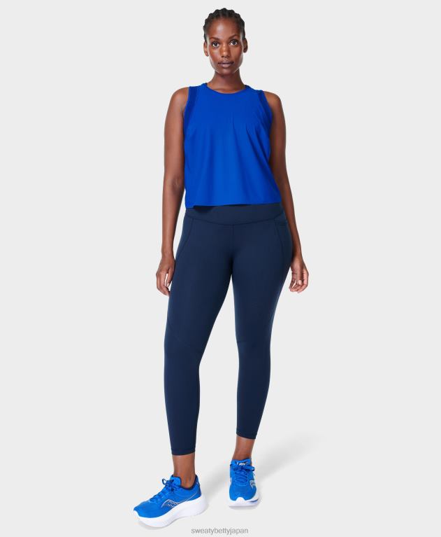 Sweaty Betty 女性 パワー 7/8 ワークアウト レギンス L4RHF5 衣類 ネイビーブルー