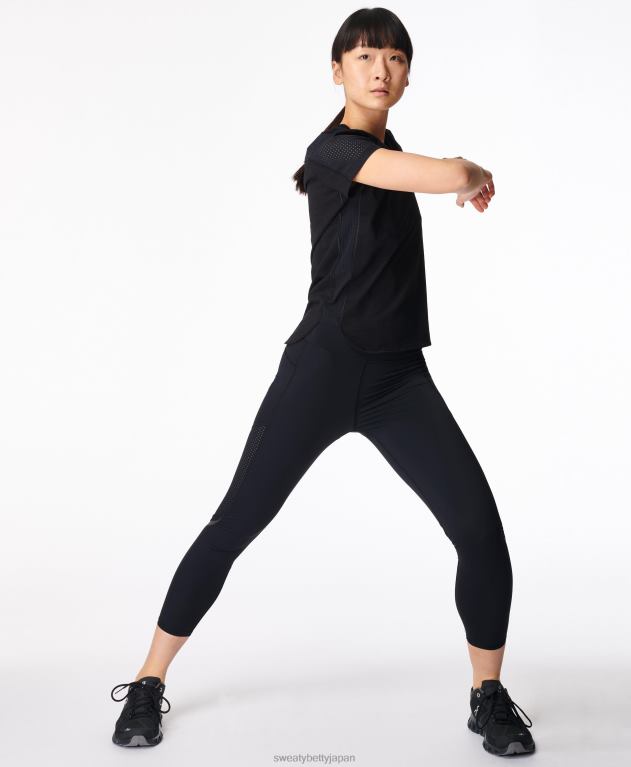 Sweaty Betty 女性 ゼログラビティ ハイウエスト 7/8 ランニングレギンス L4RHF758 衣類 黒