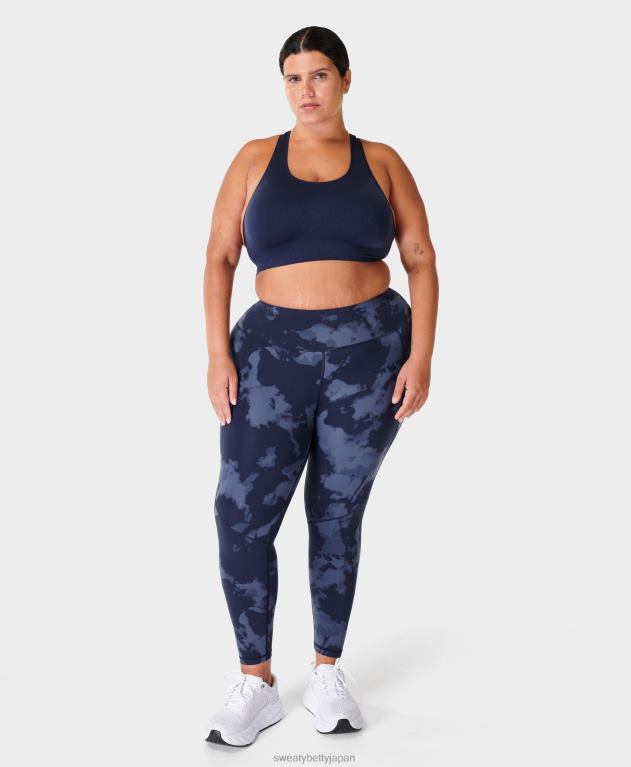 Sweaty Betty 女性 パワー 7/8 ワークアウト レギンス L4RHF8 衣類 ブルーのフェードプリント