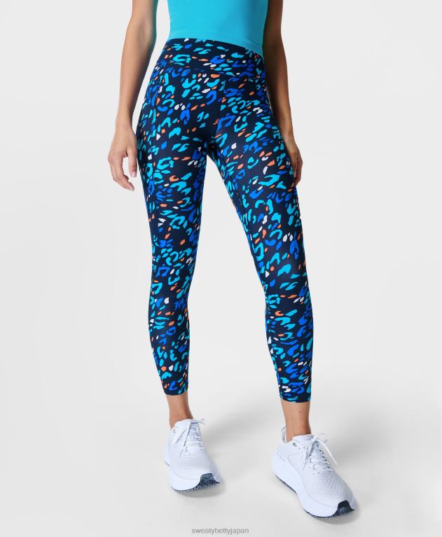 Sweaty Betty 女性 ゼログラビティ ハイウエスト 7/8 ランニングレギンス L4RHF989 衣類 ブルーアニマルスペースプリント