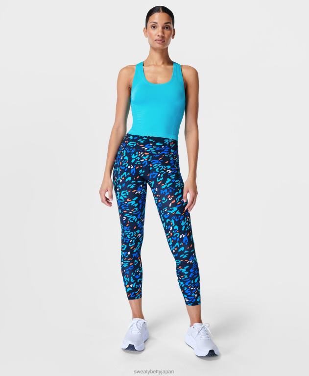 Sweaty Betty 女性 ゼログラビティ ハイウエスト 7/8 ランニングレギンス L4RHF989 衣類 ブルーアニマルスペースプリント