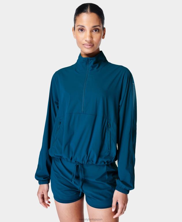 Sweaty Betty 女性 トレーニングデーのハーフジップ L4RHF1015 衣類 巨大な青