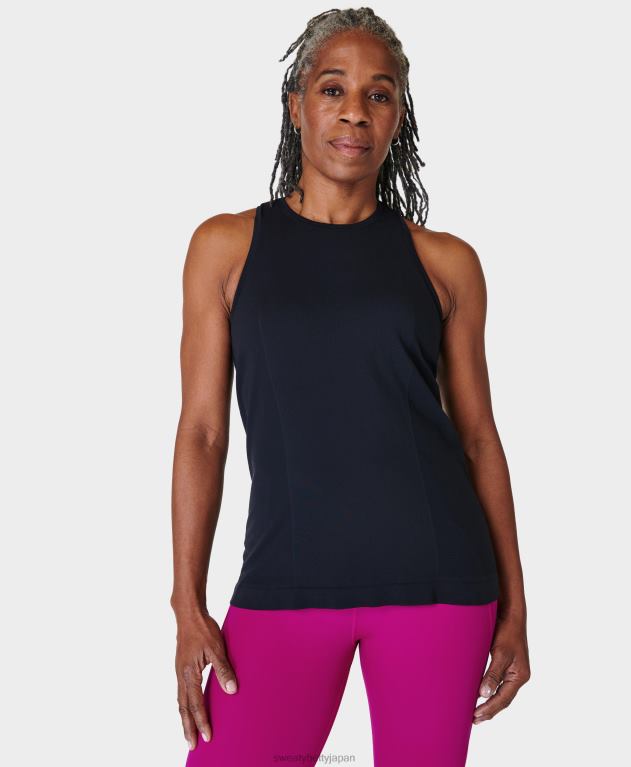 Sweaty Betty 女性 アスリートのシームレスなフェザー級トレーニング タンク L4RHF101 衣類 黒