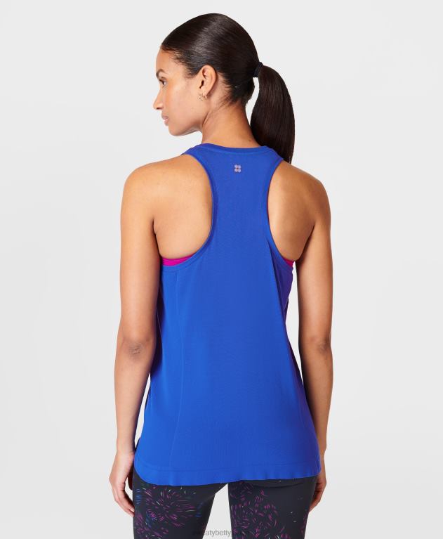 Sweaty Betty 女性 アスリートのシームレスなフェザー級トレーニング タンク L4RHF102 衣類 ライトニングブルー