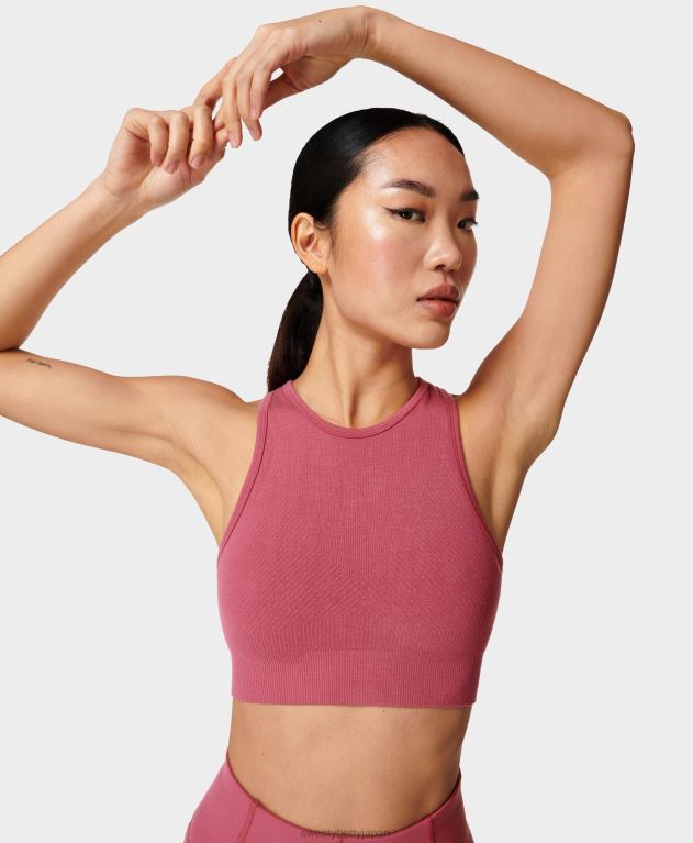 Sweaty Betty 女性 マインドフルシームレスハイネックヨガブラ L4RHF1034 衣類 アンビエントピンク