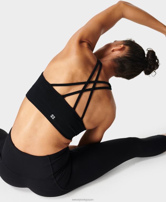 Sweaty Betty 女性 マインドフルシームレスハイネックヨガブラ L4RHF1035 衣類 黒