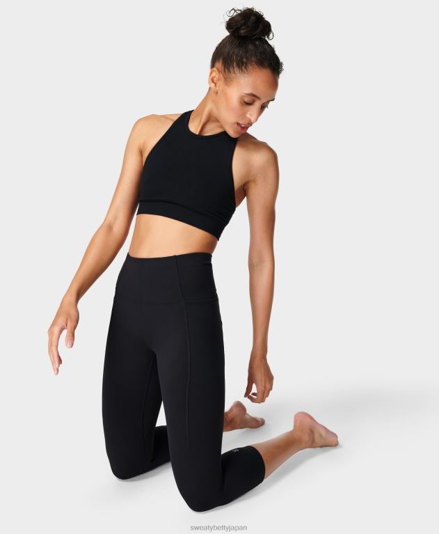 Sweaty Betty 女性 マインドフルシームレスハイネックヨガブラ L4RHF1035 衣類 黒