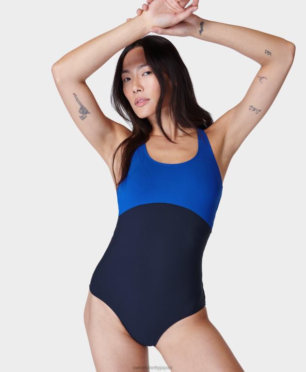 Sweaty Betty 女性 オーシャンエクストラライフパフォーマンス水着 L4RHF104 衣類 ライトニングブルー/フレンチネイビーブルー