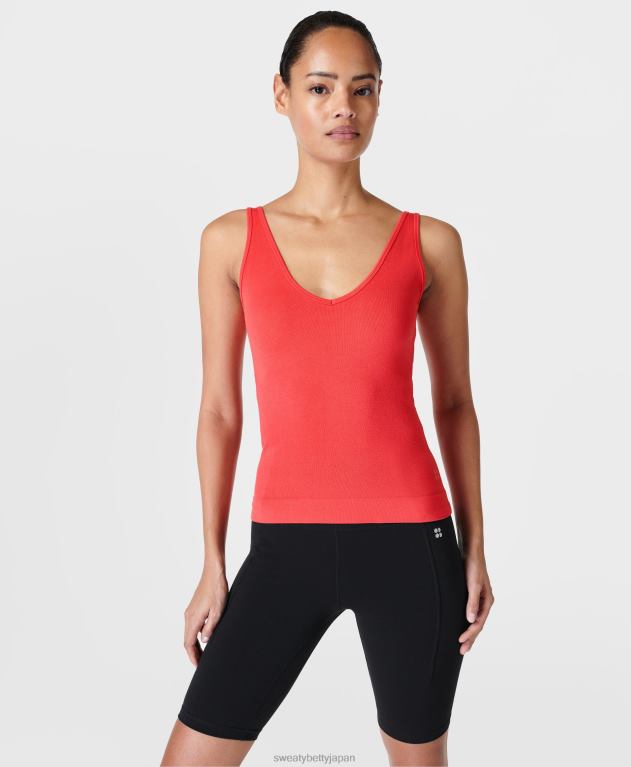 Sweaty Betty 女性 シームレスなタンクをリラックス L4RHF1042 衣類 チューリップレッド