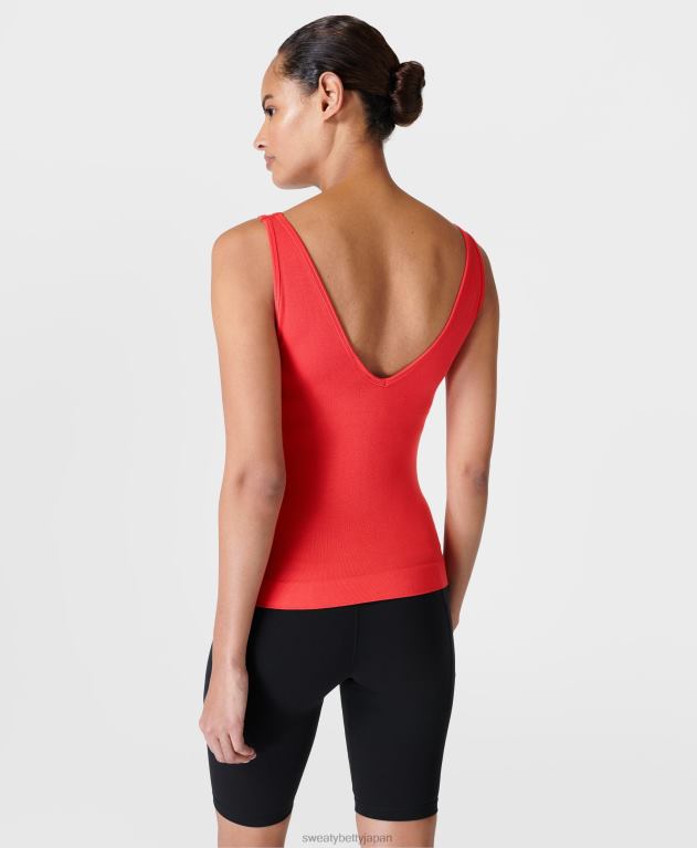 Sweaty Betty 女性 シームレスなタンクをリラックス L4RHF1042 衣類 チューリップレッド