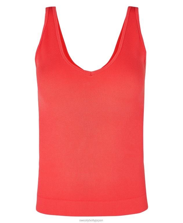 Sweaty Betty 女性 シームレスなタンクをリラックス L4RHF1042 衣類 チューリップレッド