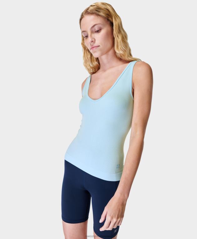 Sweaty Betty 女性 シームレスなタンクをリラックス L4RHF1043 衣類 アイスブルー