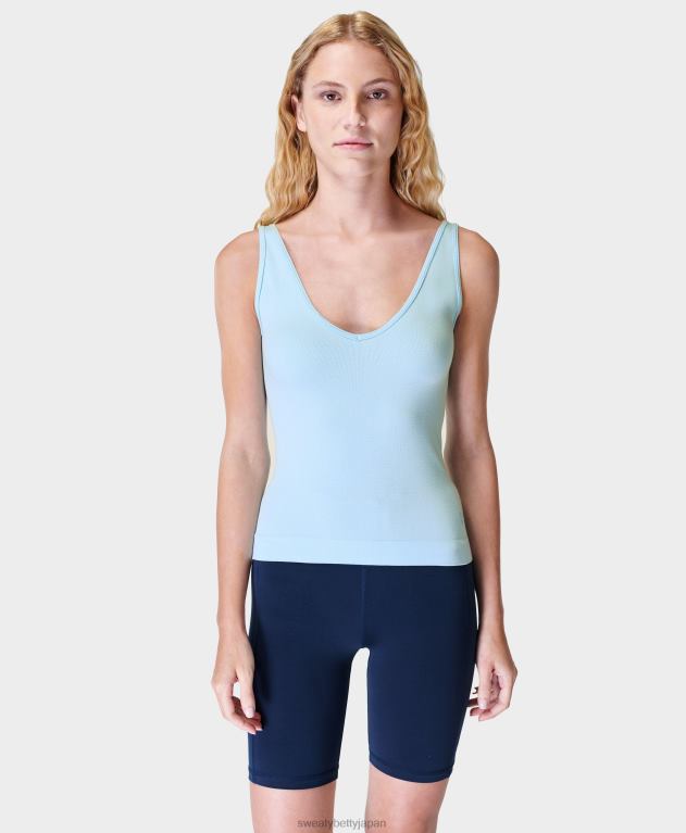 Sweaty Betty 女性 シームレスなタンクをリラックス L4RHF1043 衣類 アイスブルー