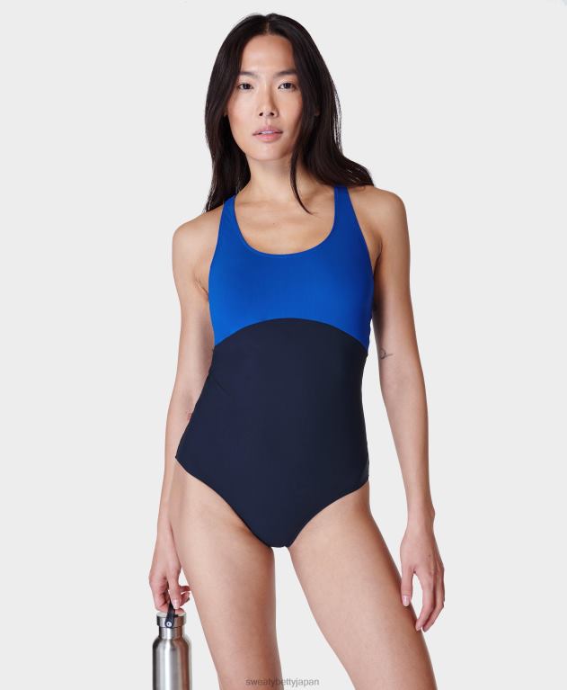 Sweaty Betty 女性 オーシャンエクストラライフパフォーマンス水着 L4RHF104 衣類 ライトニングブルー/フレンチネイビーブルー