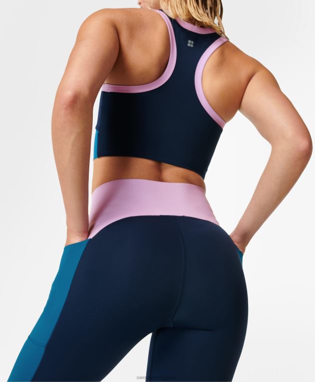 Sweaty Betty 女性 パワーブロック ハイウエスト ワークアウトレギンス L4RHF1053 衣類 ネイビーブルー